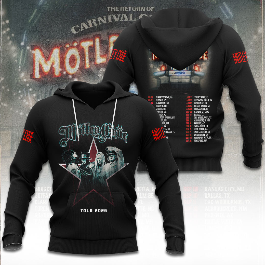 Mötley Crüe Tour 2026 3D Apparel – TANTN24442