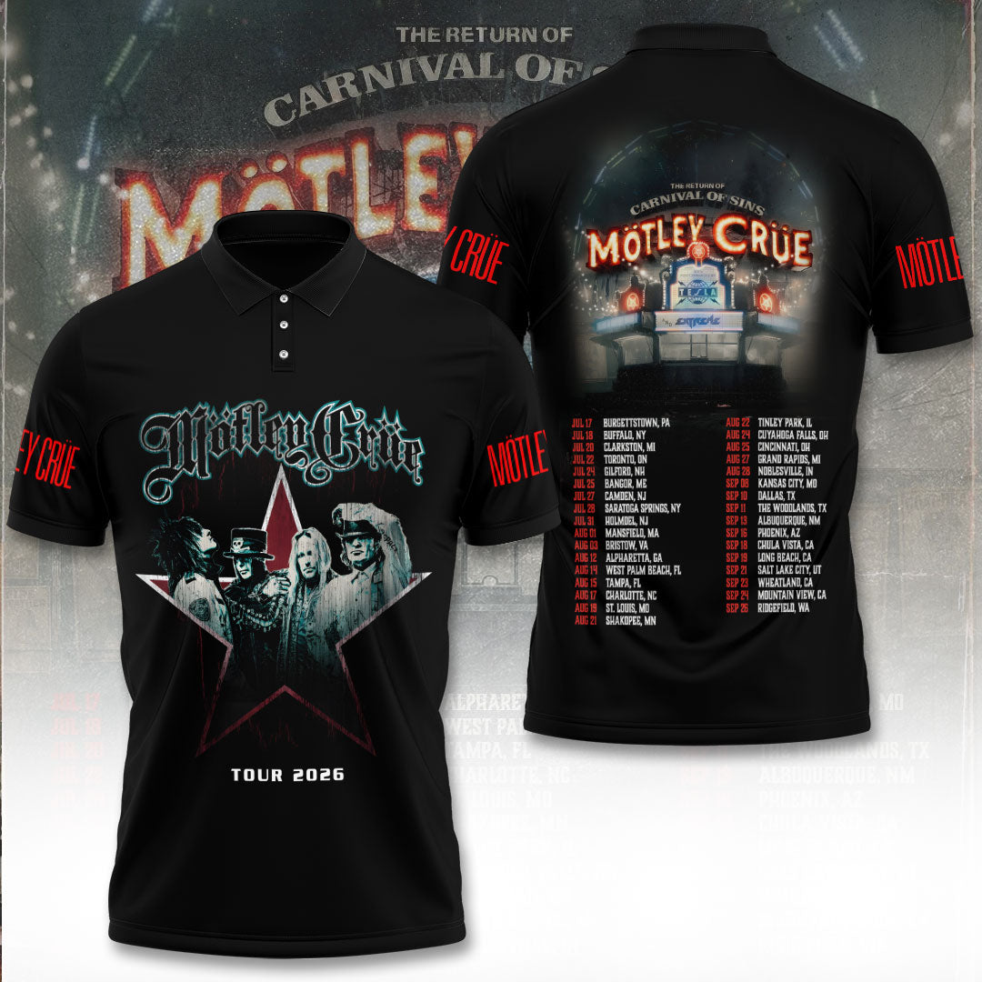 Mötley Crüe Tour 2026 3D Apparel – TANTN24442