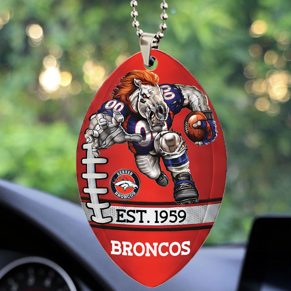 Denver Broncos Custom shape 2-sided Acrylic Car Ornament – TMTHU867
