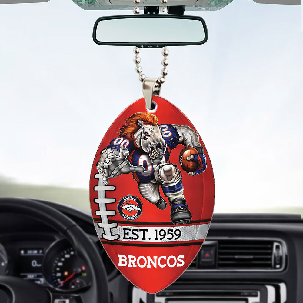 Denver Broncos Custom shape 2-sided Acrylic Car Ornament – TMTHU867