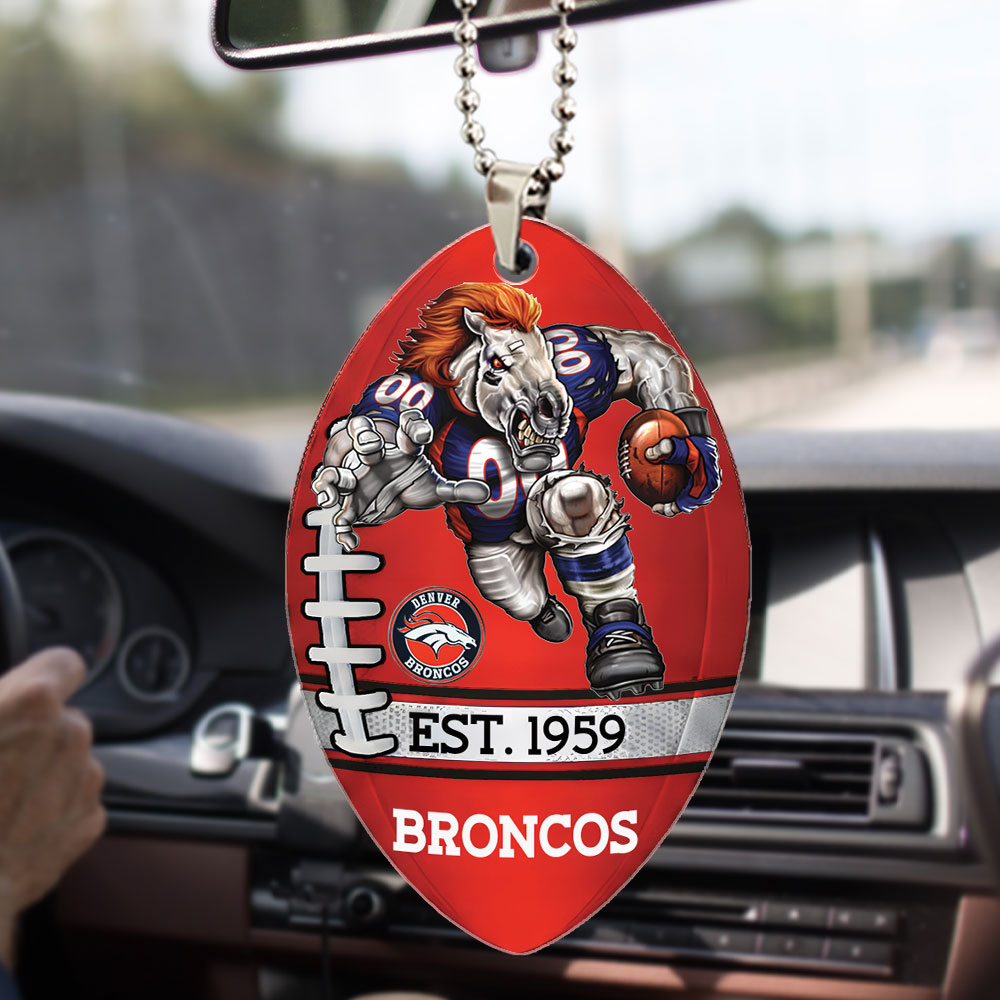 Denver Broncos Custom shape 2-sided Acrylic Car Ornament – TMTHU867