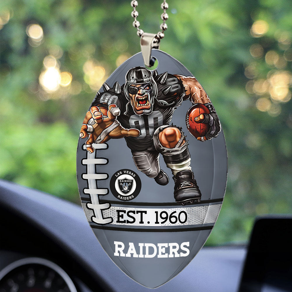 Las Vegas Raiders Custom shape 2-sided Acrylic Car Ornament – TMTHU874