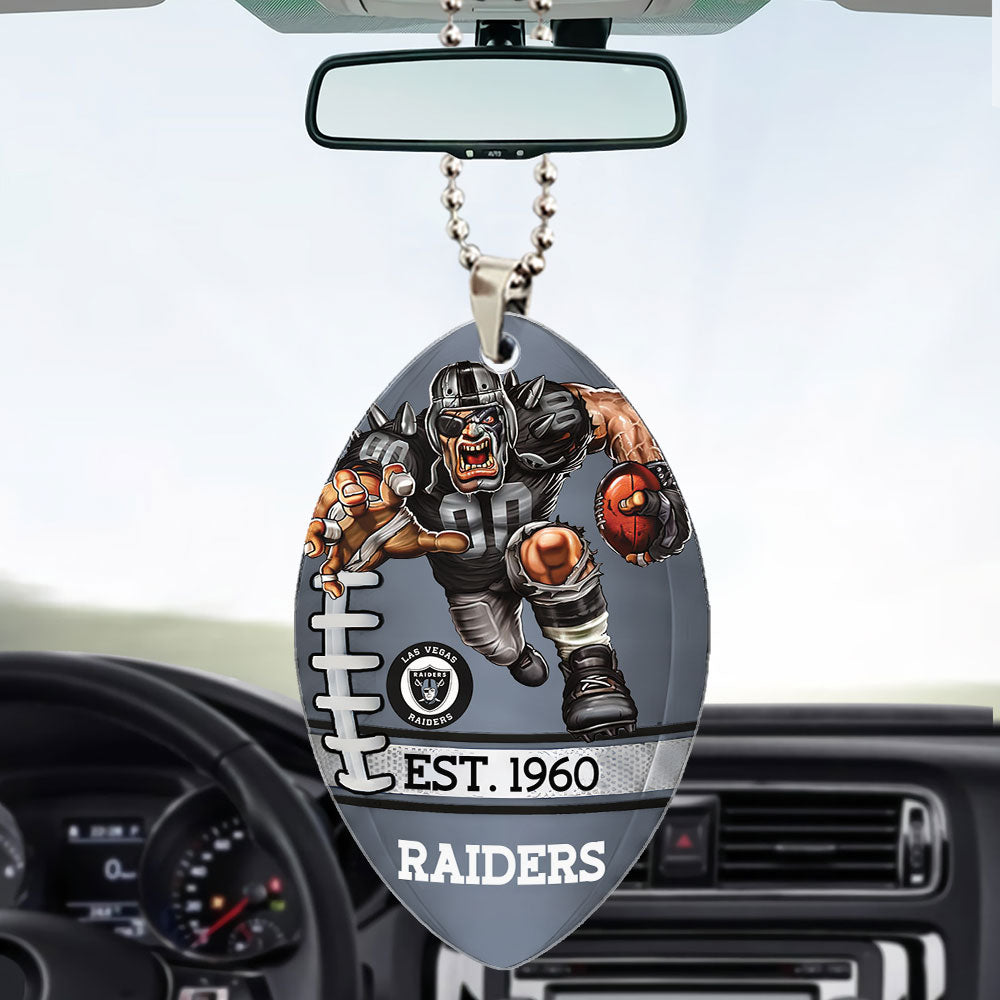 Las Vegas Raiders Custom shape 2-sided Acrylic Car Ornament – TMTHU874