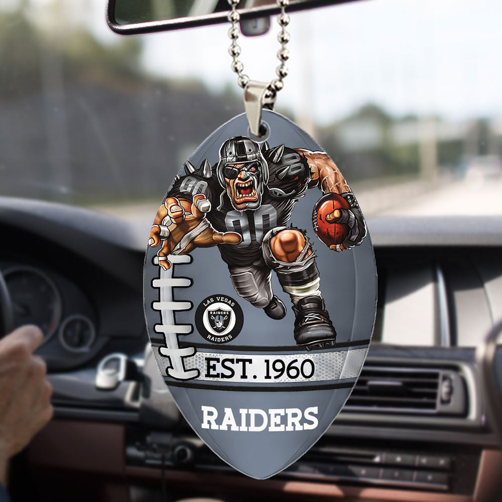 Las Vegas Raiders Custom shape 2-sided Acrylic Car Ornament – TMTHU874