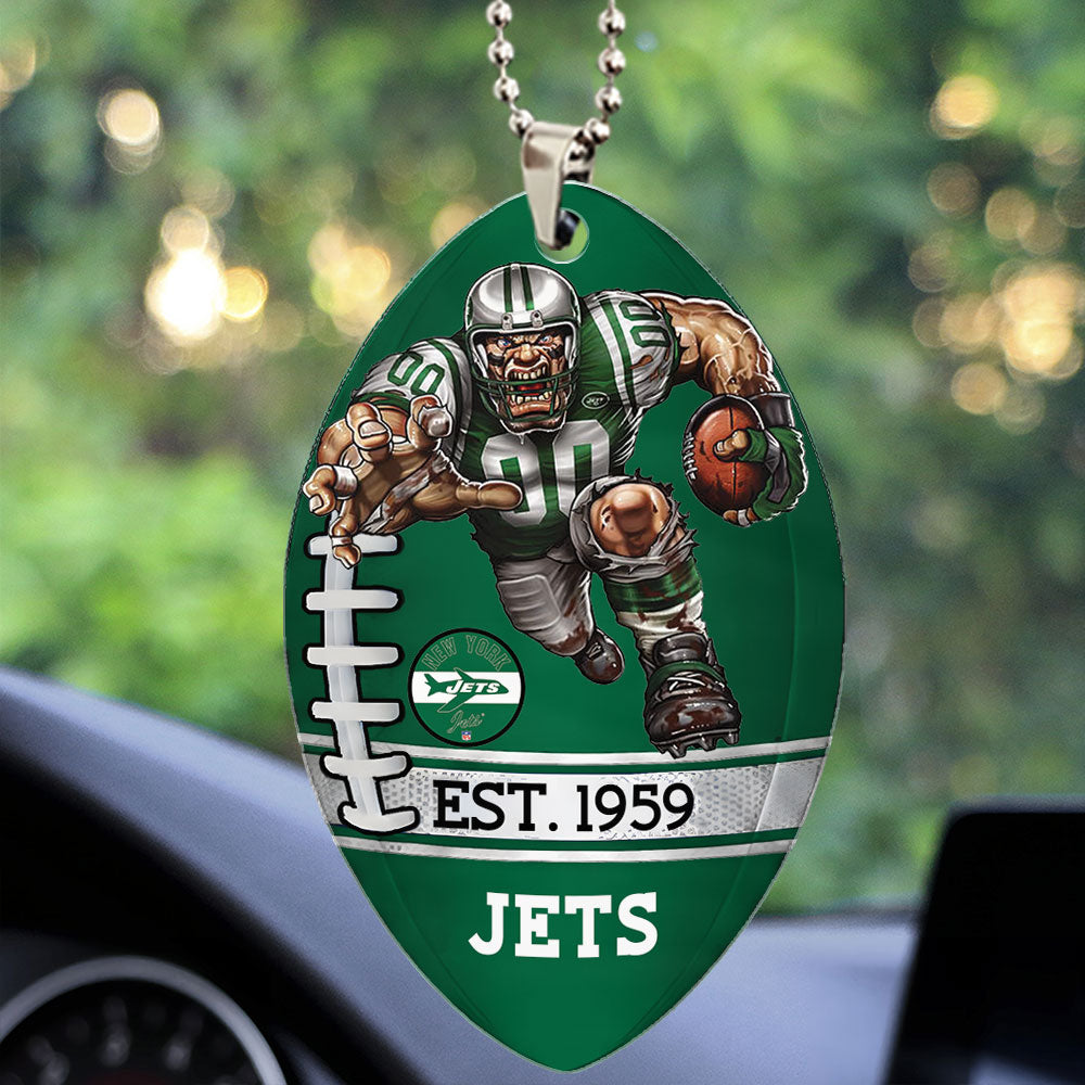 New York Jets Custom shape 2-sided Acrylic Car Ornament – TMTHU882