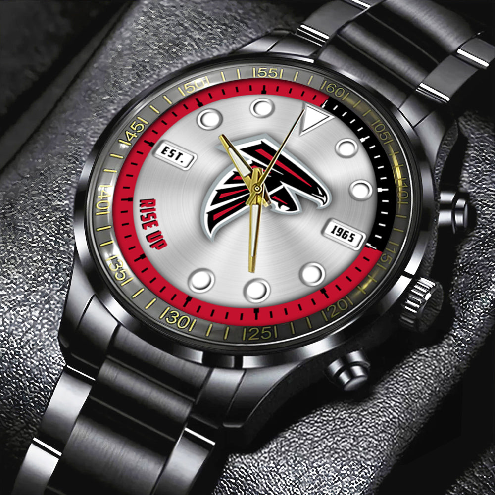 Atlanta Falcons Black Stainless Steel Watch – HOATT12933