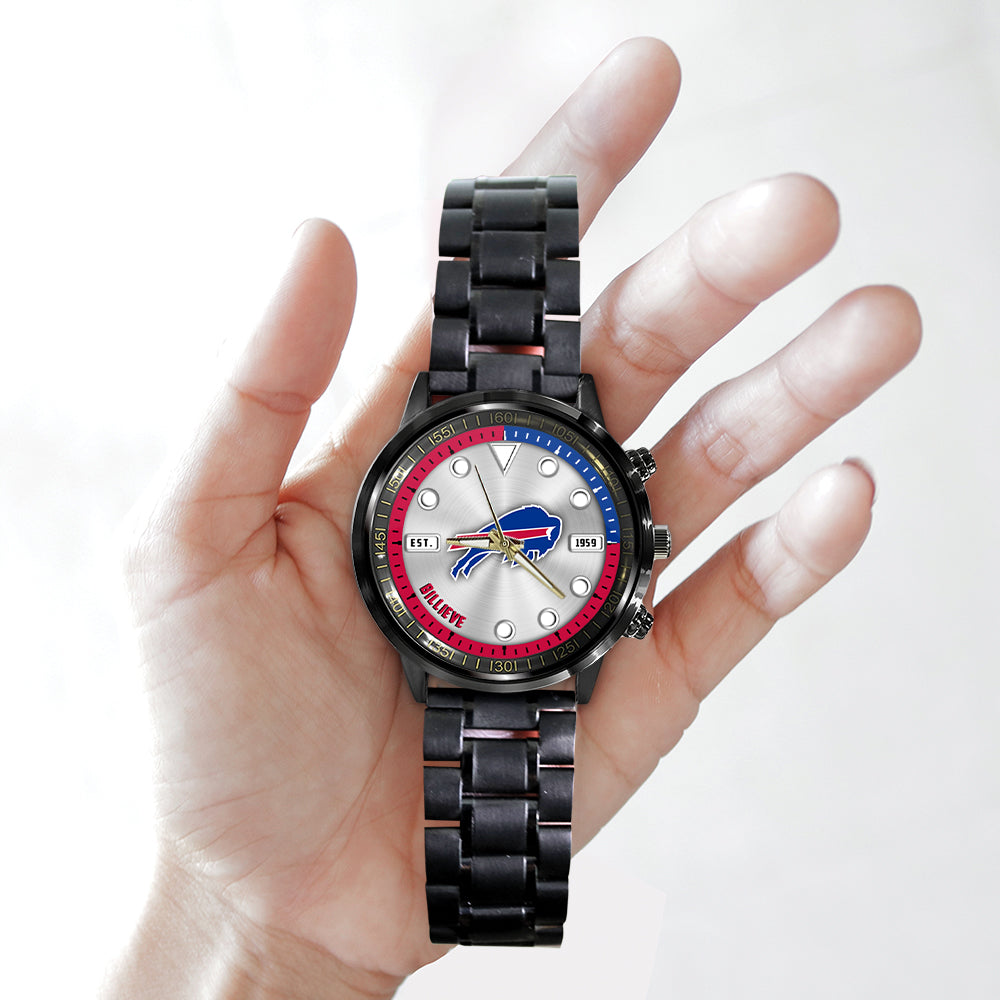 Buffalo Bills Black Stainless Steel Watch – HOATT12935