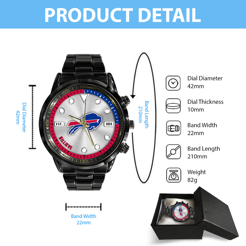 Buffalo Bills Black Stainless Steel Watch – HOATT12935