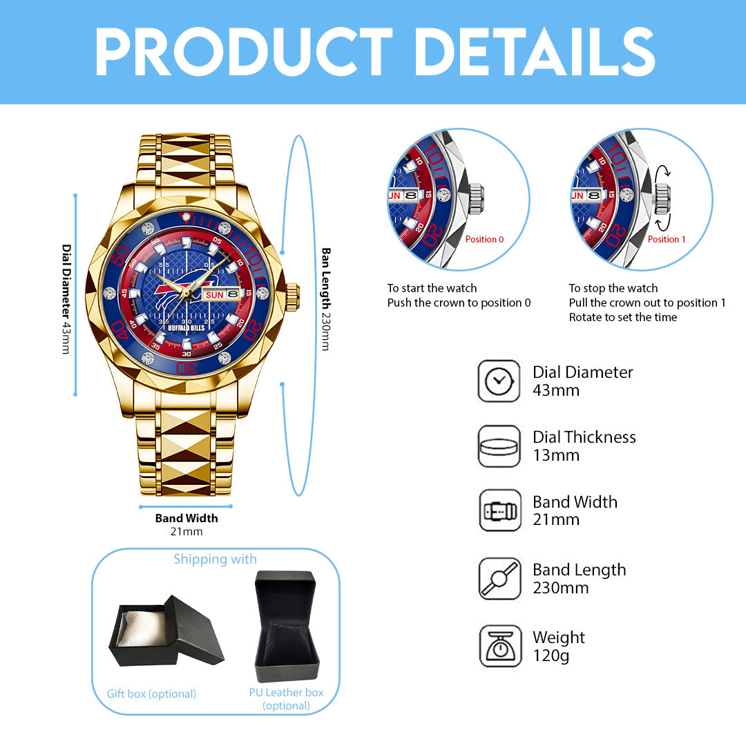 Buffalo Bills Alloy Luxury Quartz Watch – TMTHU909