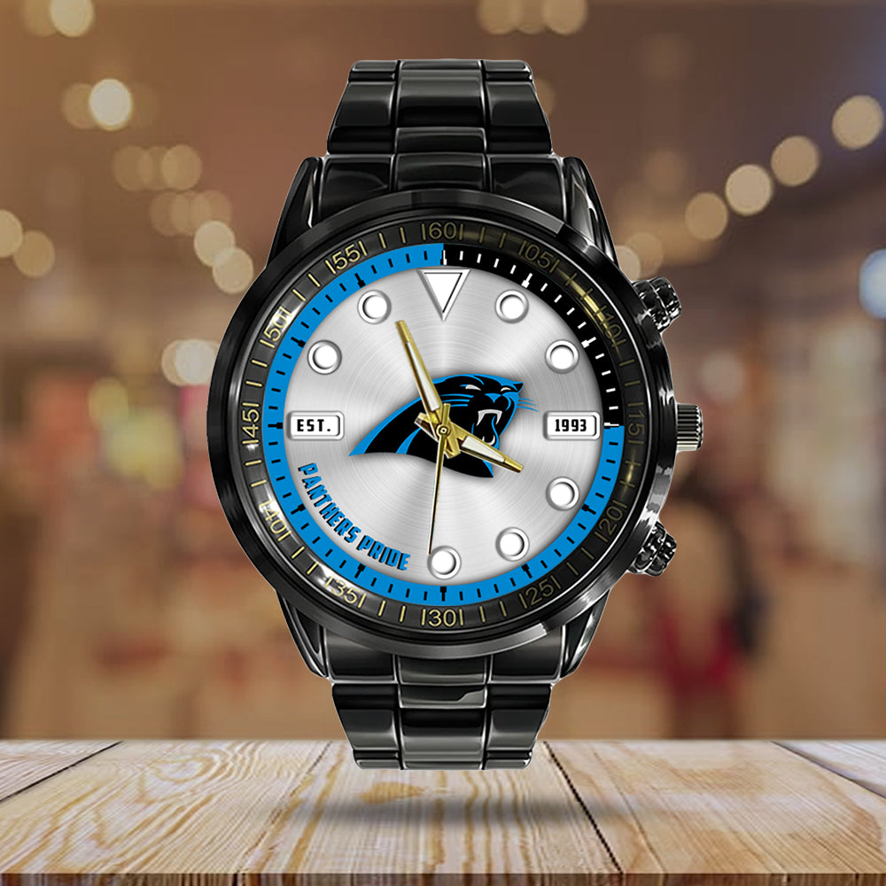 Carolina Panthers Black Stainless Steel Watch – HOATT12936