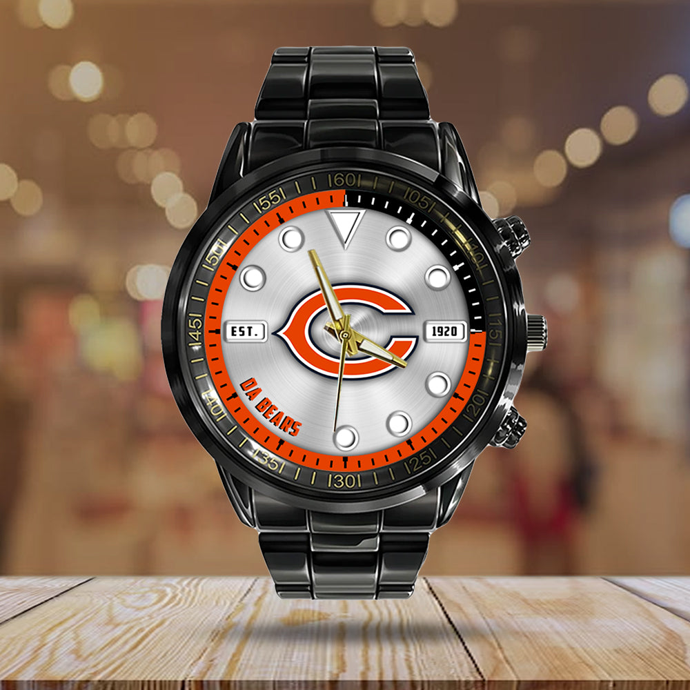 Chicago Bears Black Stainless Steel Watch – HOATT12937