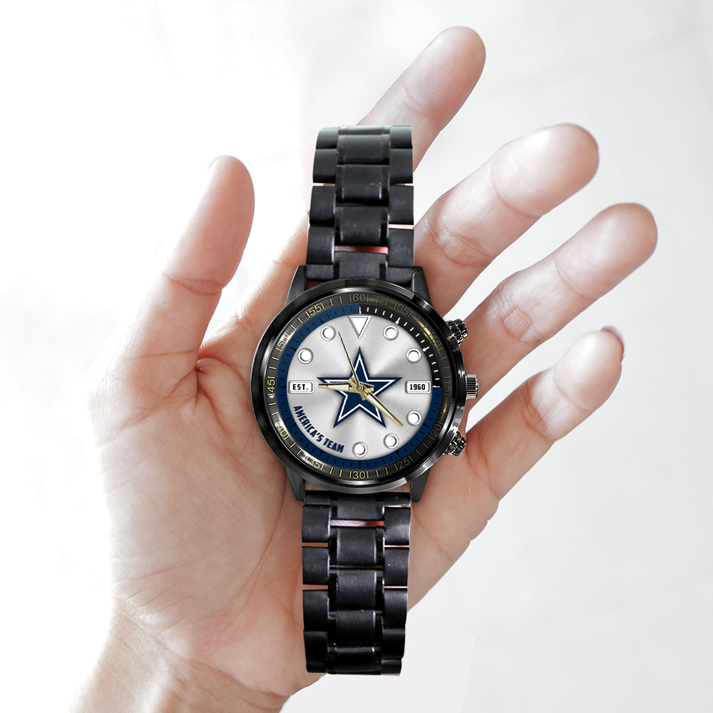 Dallas Cowboys Black Stainless Steel Watch – HOATT12940