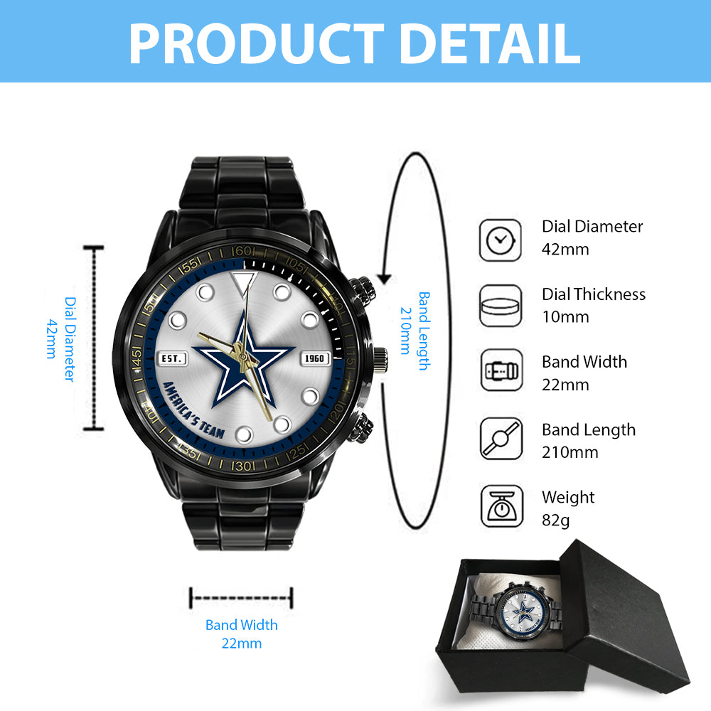 Dallas Cowboys Black Stainless Steel Watch – HOATT12940