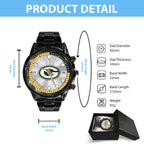 Green Bay Packers Black Stainless Steel Watch – HOATT12943