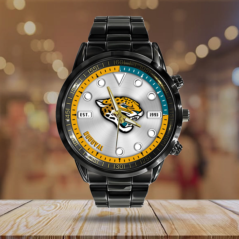 Jacksonville Jaguars Black Stainless Steel Watch – HOATT12946