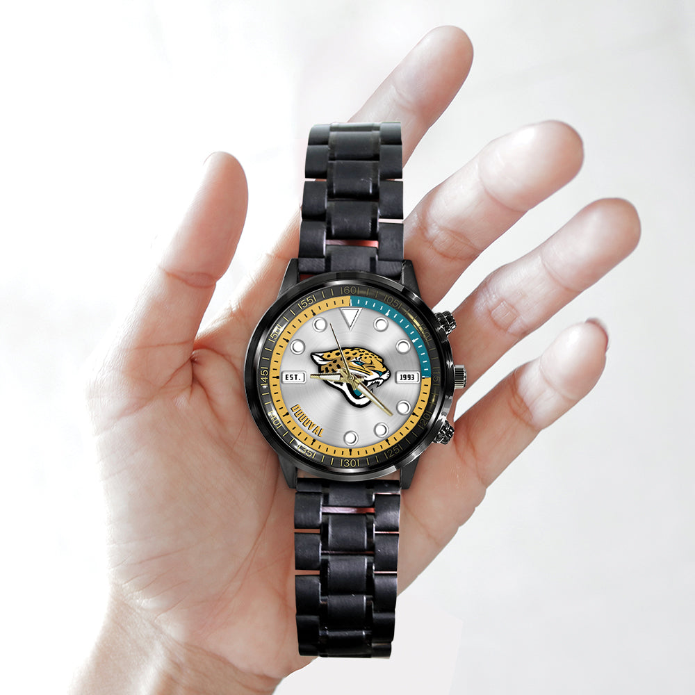 Jacksonville Jaguars Black Stainless Steel Watch – HOATT12946