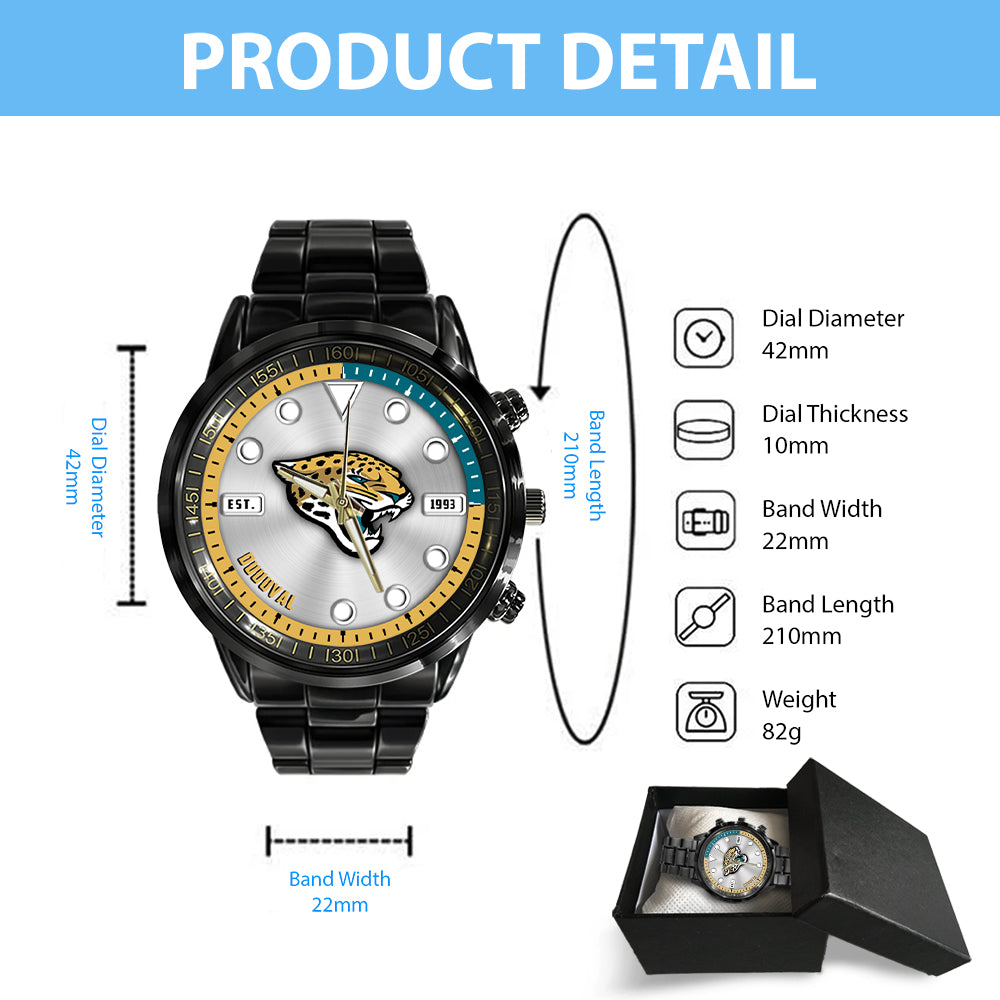 Jacksonville Jaguars Black Stainless Steel Watch – HOATT12946