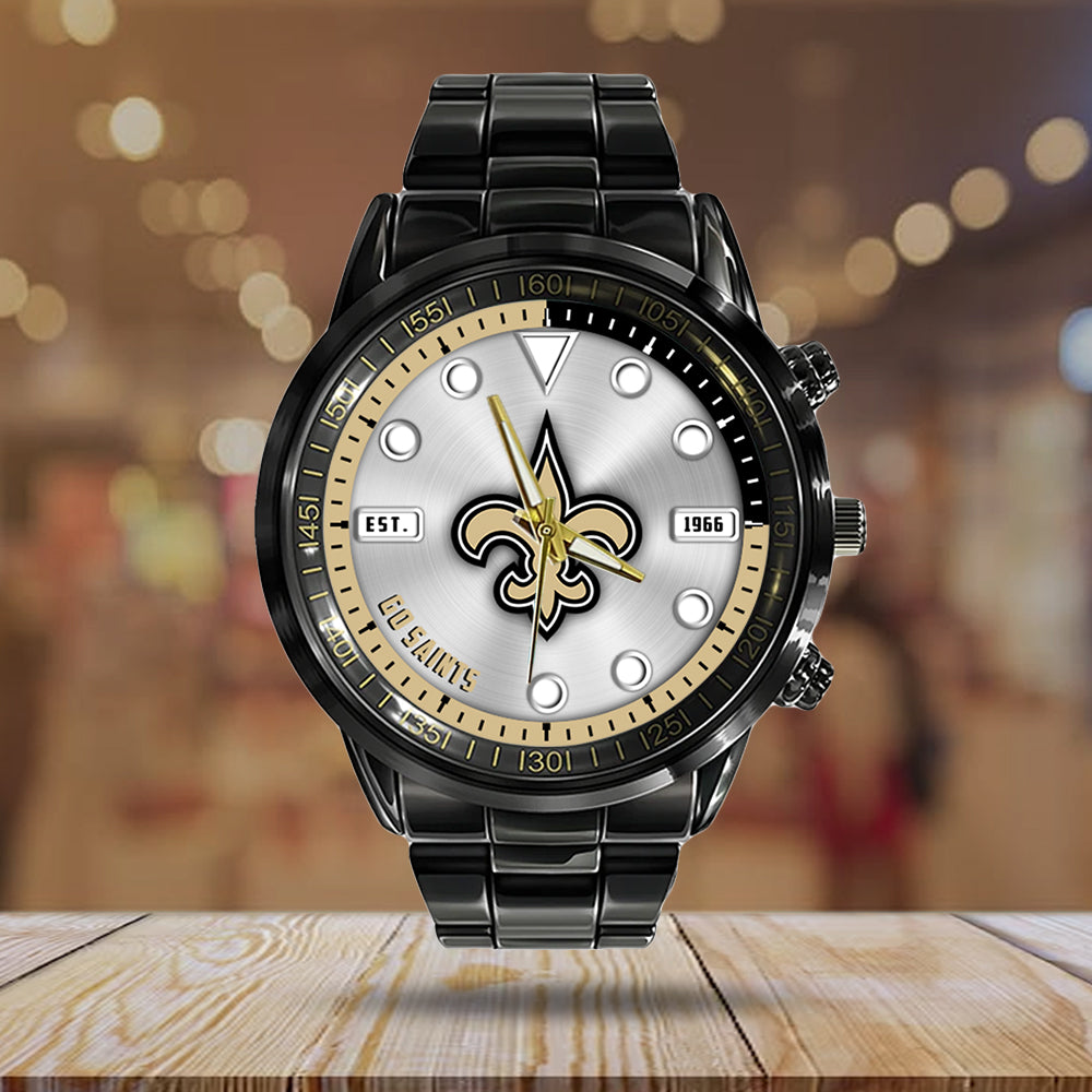 New Orleans Saints Black Stainless Steel Watch – HOATT12954