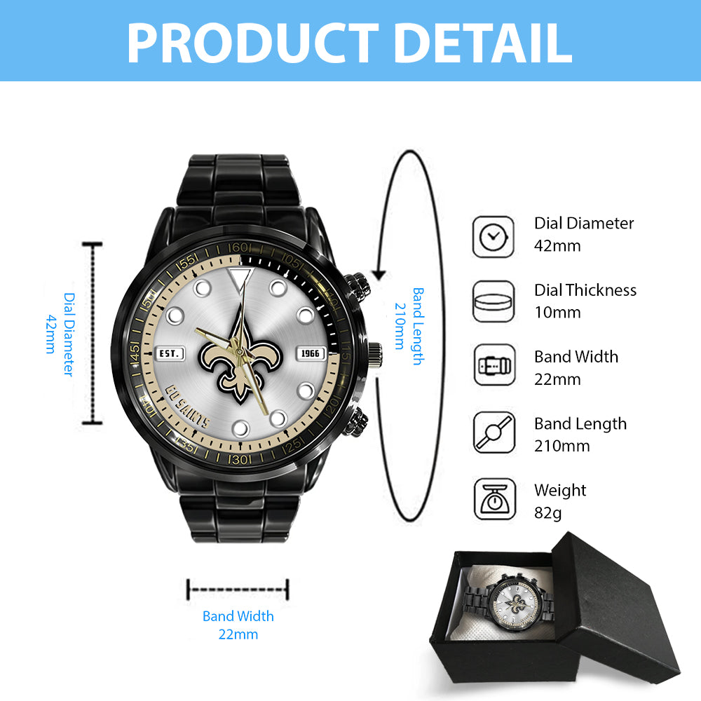 New Orleans Saints Black Stainless Steel Watch – HOATT12954
