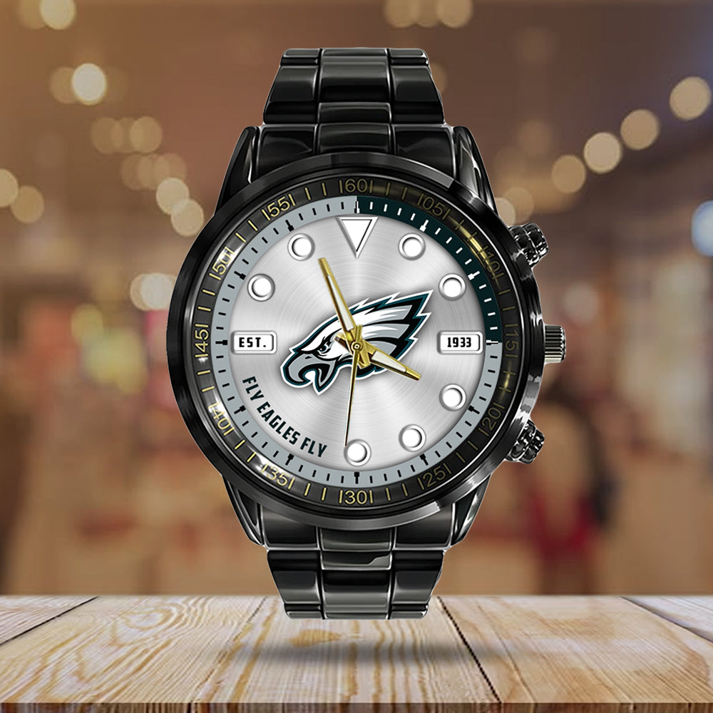 Philadelphia Eagles Black Stainless Steel Watch – HOATT12957