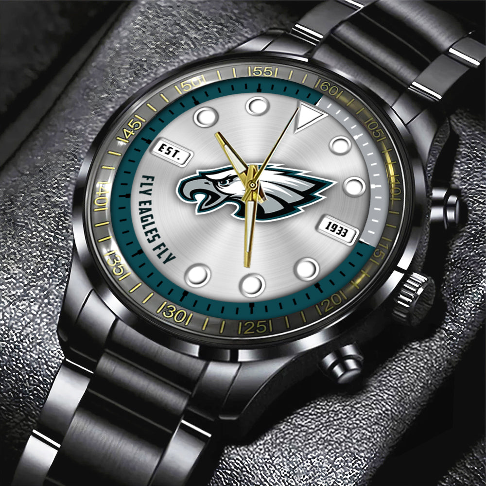 Philadelphia Eagles Black Stainless Steel Watch – HOATT12957