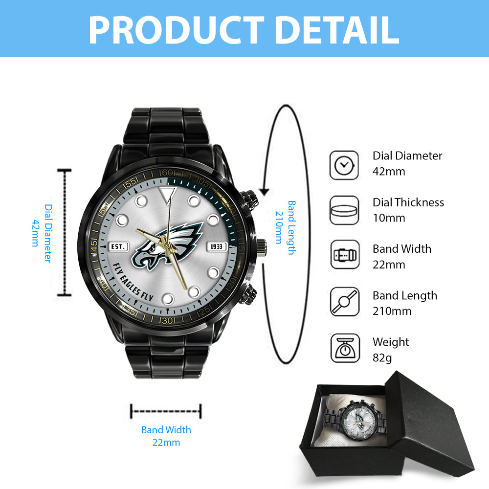 Philadelphia Eagles Black Stainless Steel Watch – HOATT12957