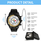 Pittsburgh Steelers Black Stainless Steel Watch – HOATT12958