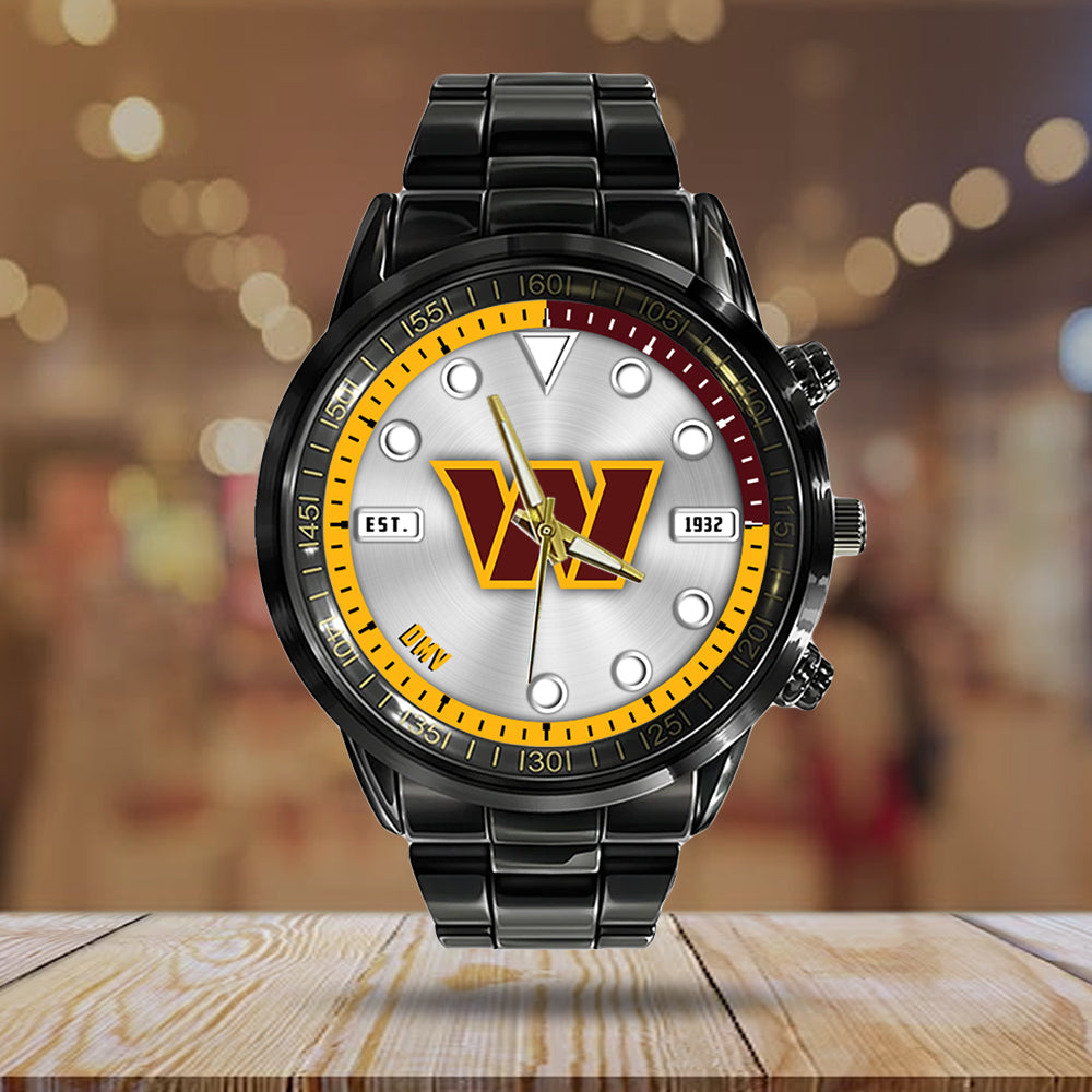 Washington Commanders Black Stainless Steel Watch – HOATT12963