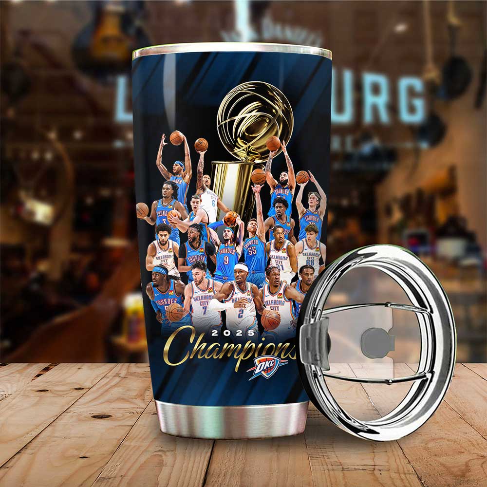 Oklahoma City Thunder 2025 NBA Champions Tumbler Cup – NGHIAVT 2868