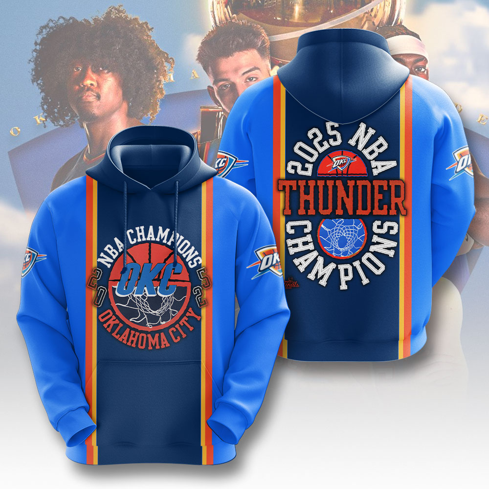 Oklahoma City Thunder 2025 NBA Champions 3D Apparel – NGHIAVT 2871