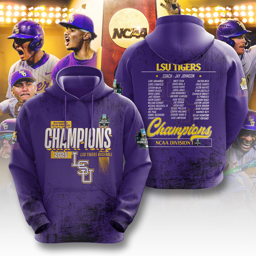 LSU Tigers Baseball 2025 National Champions 3D Apparel – NGHIAVT 2910