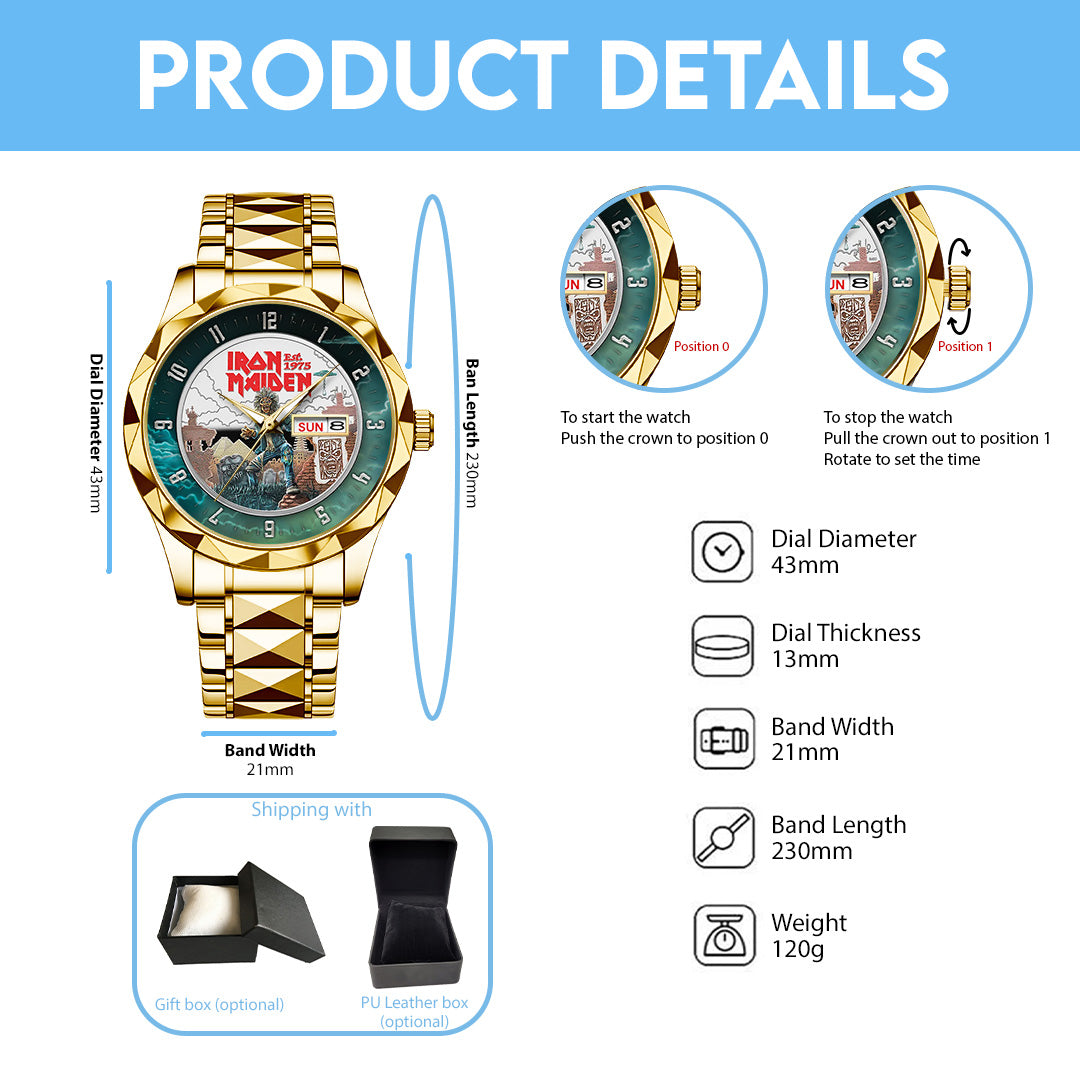 Iron Maiden Alloy Luxury Quartz Watch – NGHIAVT 3277