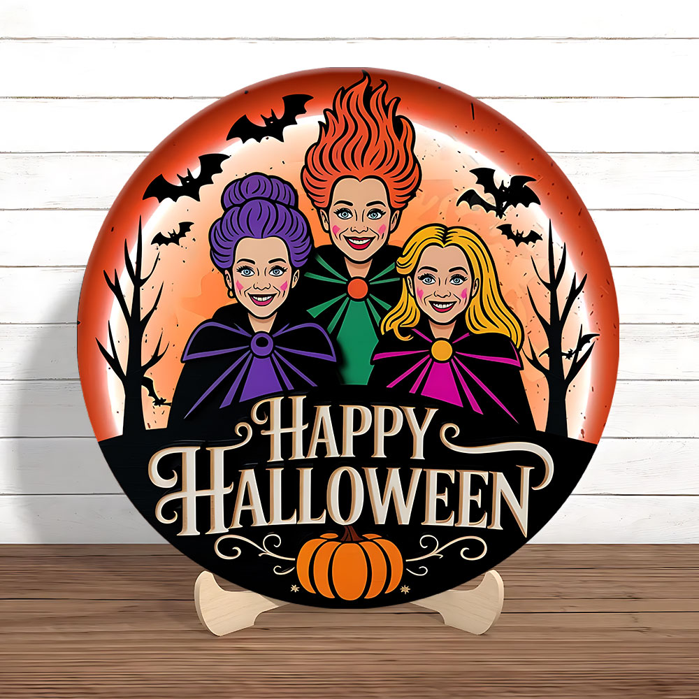 Halloween x Hocus Pocus Round Wooden Sign – NGHIAVT5292