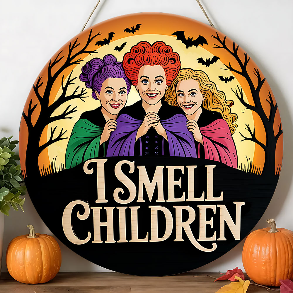 Halloween x Hocus Pocus Round Wooden Sign – NGHIAVT5293