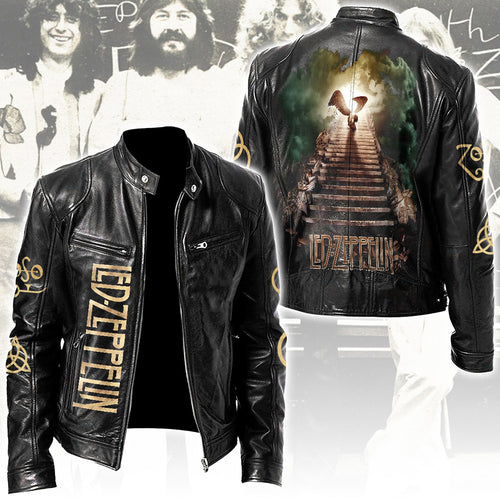 Led Zeppelin Motorcycle Leather Jacket – NGHIAVT5606