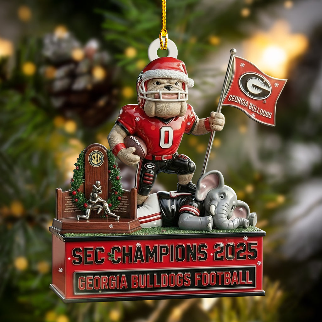 Georgia Bulldogs Football 2025 Custom Shape 2-sided Acrylic Ornament – NGHIAVT5945