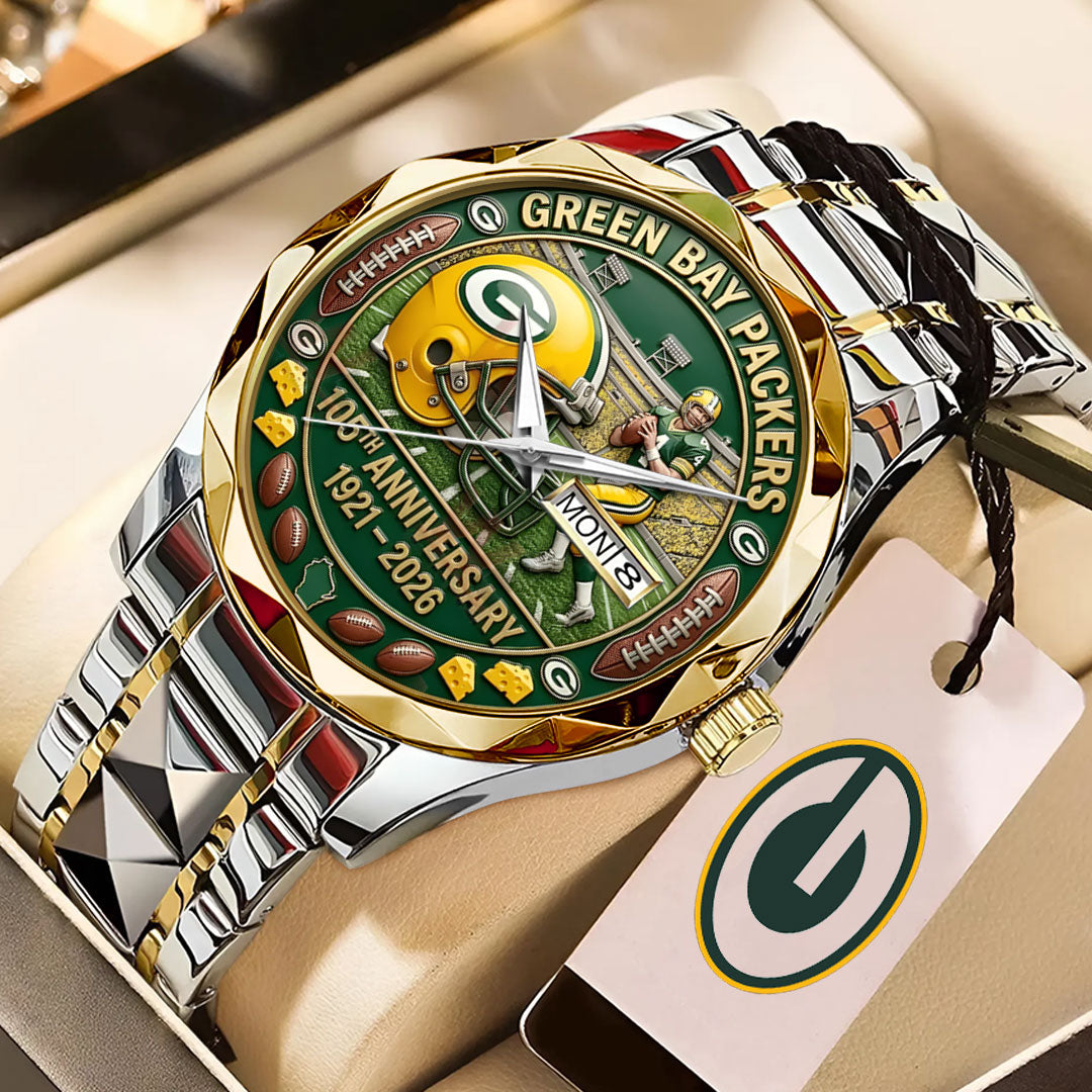 Green Bay Packers 105th Anniversary 2025 Alloy Luxury Quartz Watch – NGHIAVT6140