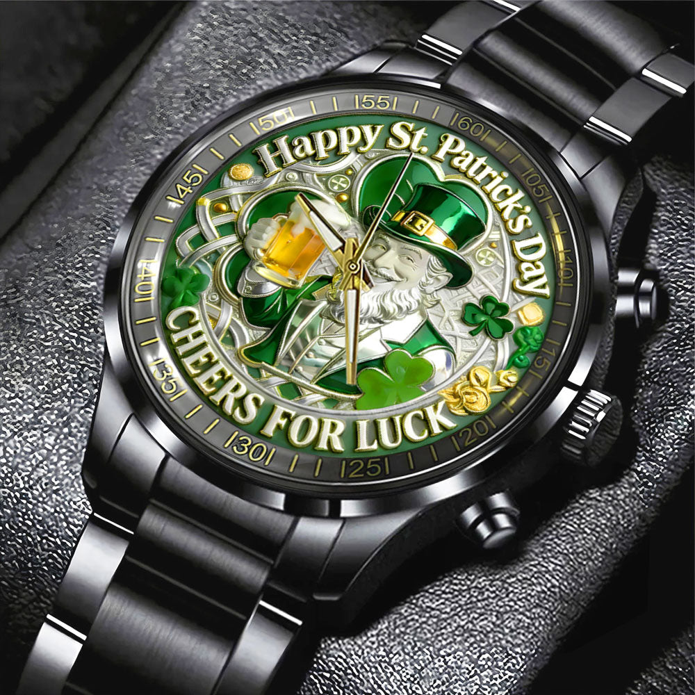 St. Patrick's Day Black Stainless Steel Watch – NGHIAVT9435