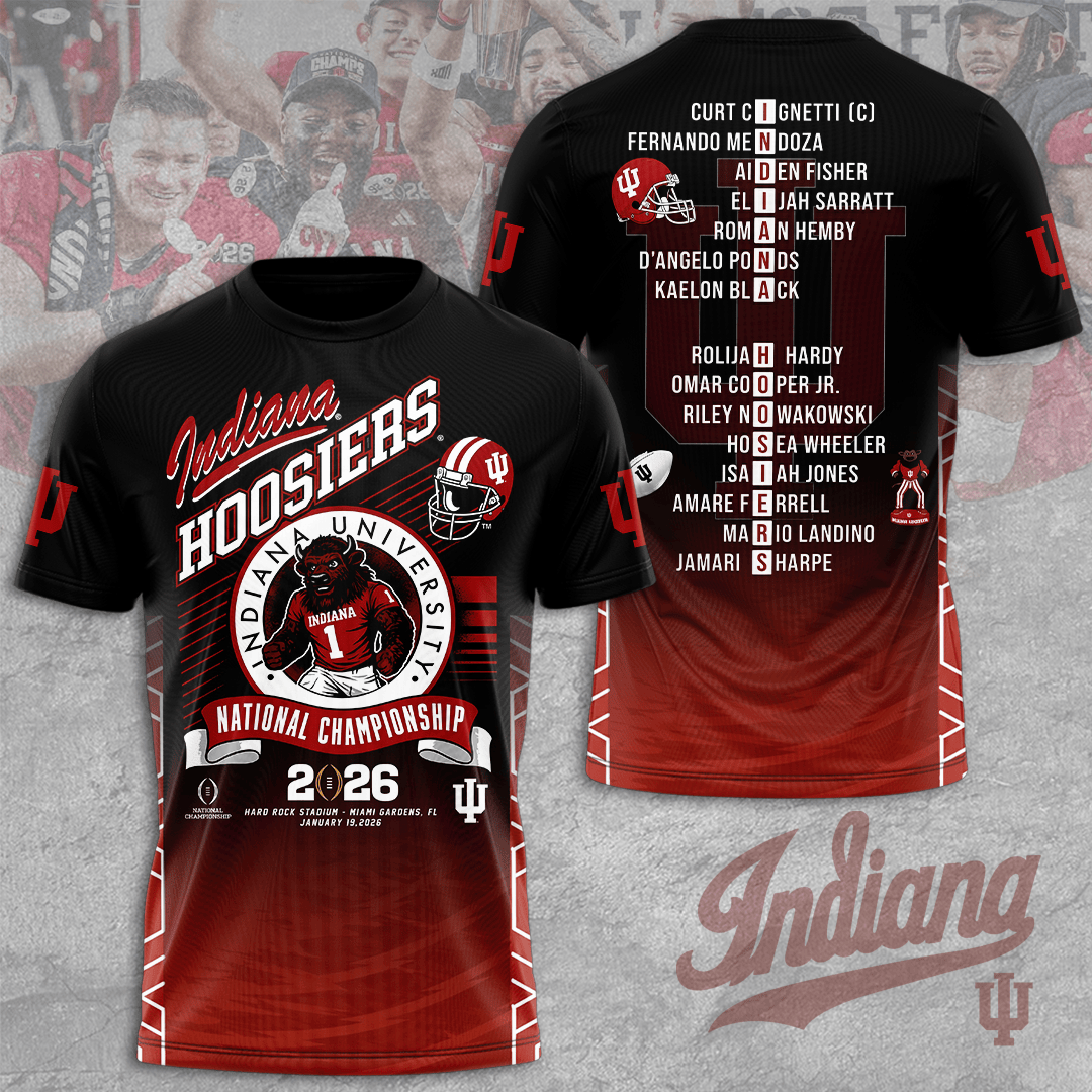 Indiana Hoosier Football 2026 National Championship 3D Apparel – NGHIAVT9469