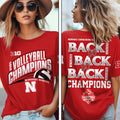 Nebraska Cornhuskers Women's Volleyball 2025 Big Ten Champions 3D Apparel – MAITM13874