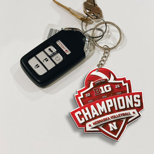 Nebraska Cornhuskers Women's Volleyball 2025 Big Ten Champions Custom Shape 2-sided Keychain – MAITM13877