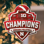 Nebraska Cornhuskers Women's Volleyball 2025 Big Ten Champions Custom Shape 2-sided Acrylic Ornament – MAITM13876