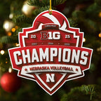 Nebraska Cornhuskers Women's Volleyball 2025 Big Ten Champions Custom Shape 2-sided Acrylic Ornament – MAITM13876