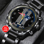 Personalized New England Patriots Black Stainless Steel Watch – TANTN16028