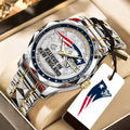 New England Patriots 2025 AFC Champions Alloy Luxury Quartz Watch – TANTN20684