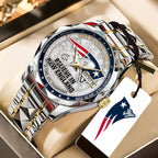 New England Patriots 2025 AFC Champions Alloy Luxury Quartz Watch – TANTN20684