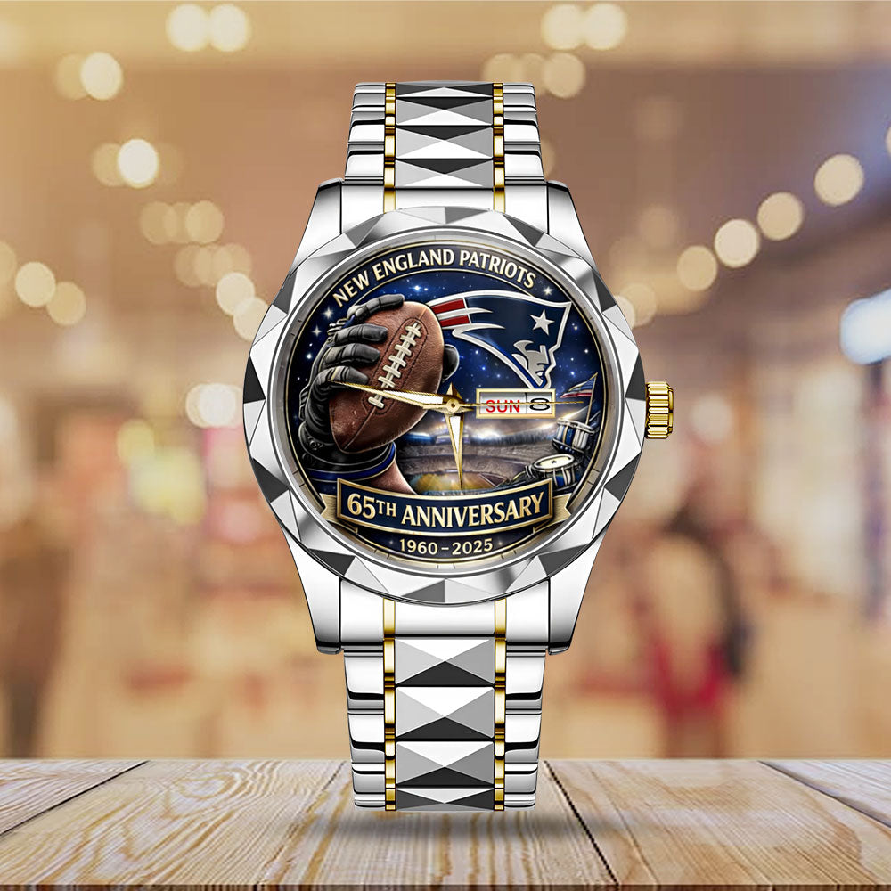 New England Patriots 65th Anniversary Alloy Luxury Quartz Watch – MAITM14513