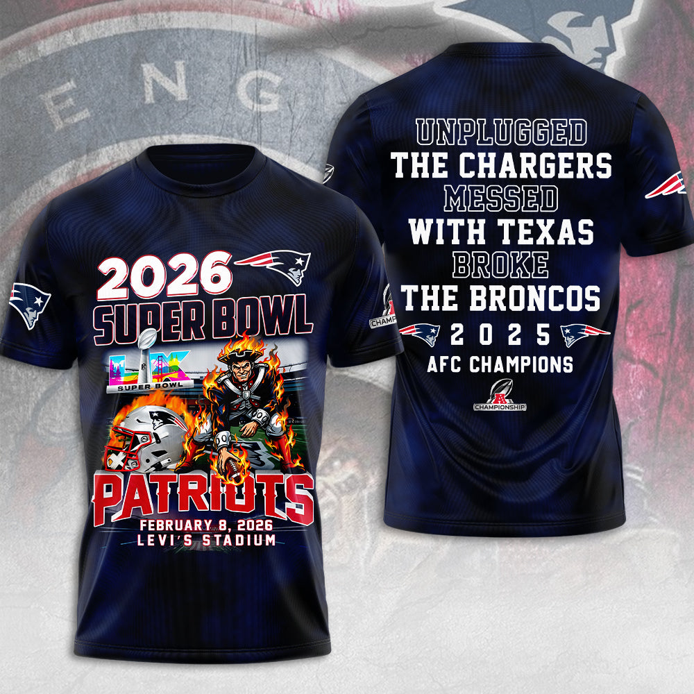 New England Patriots Super Bowl LX 3D Apparel – MAITM14722