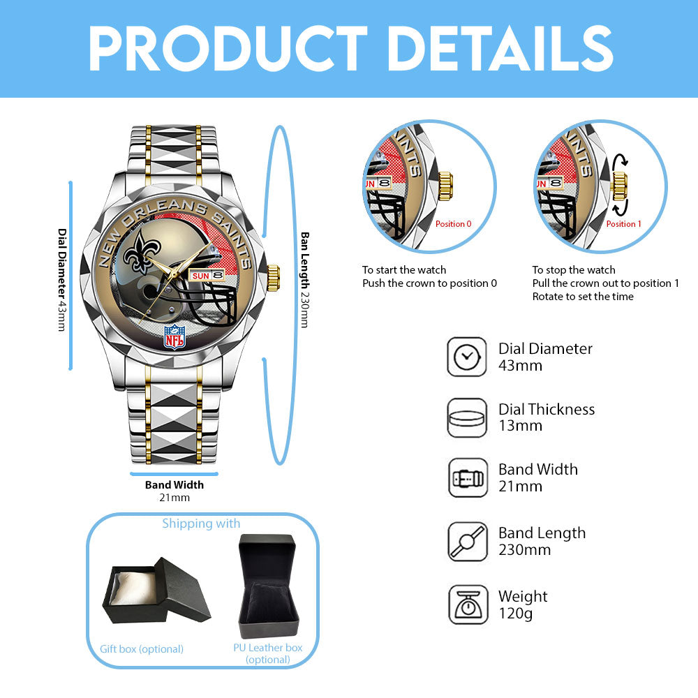 New Orleans Saints Alloy Luxury Quartz Watch – TANTN16335