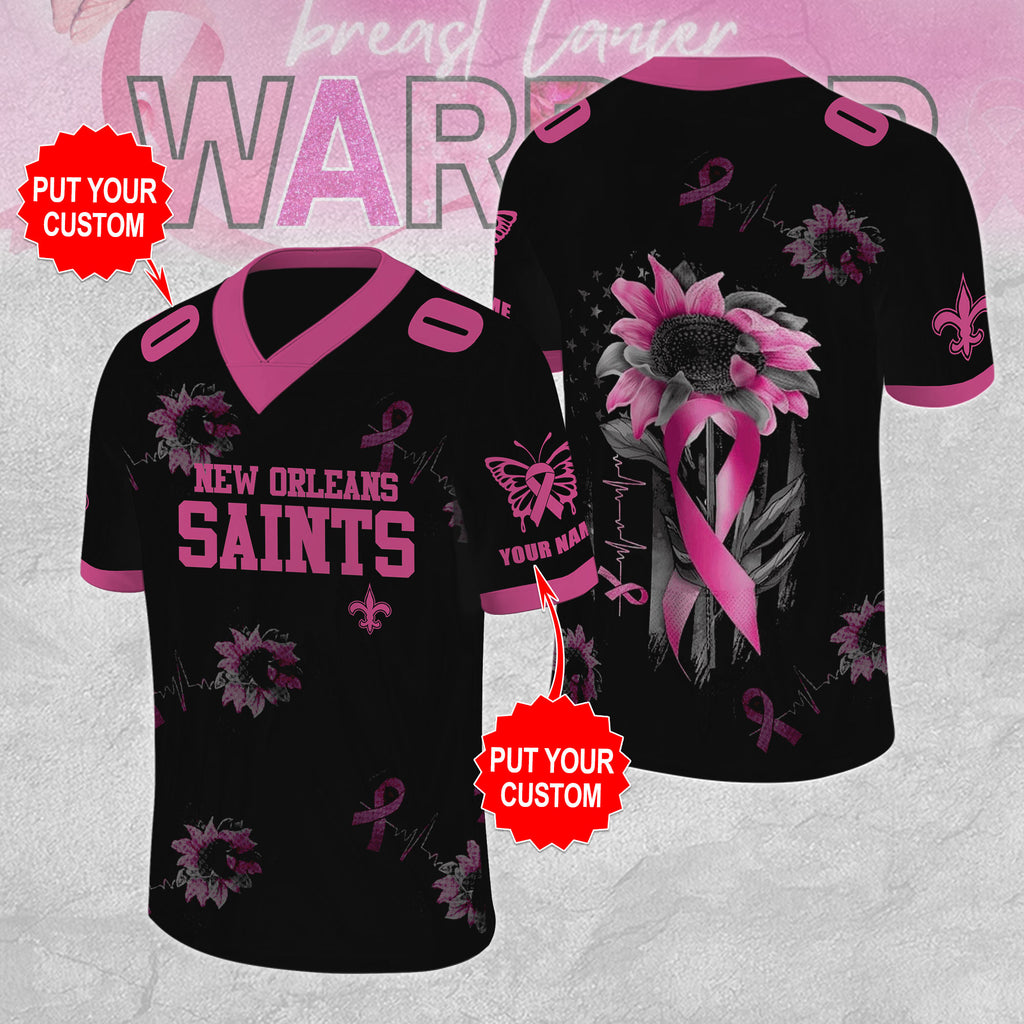 Personalized New Orleans Saints x Breast Cancer Awareness 3D Football Jersey – MAITM12857